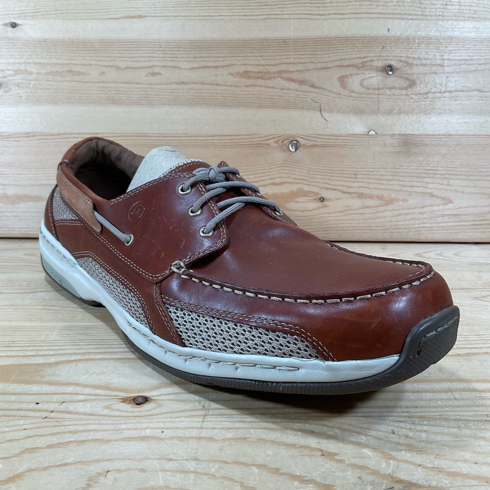 Dunham Captain Boat Shoes Men’s 14 2E WIDE Brown Leather Lightweight MCN410BR